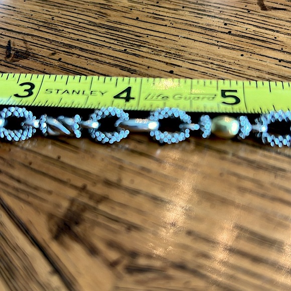 AuthenticJudithRipka Heart ChainStamped JR,TWO forVS2 RealDiamonds,18K Gold&.925 - Picture 7 of 9